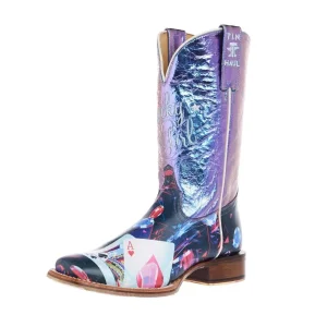 Tin Haul Womens Lady Luck Card Cowgirl Boot