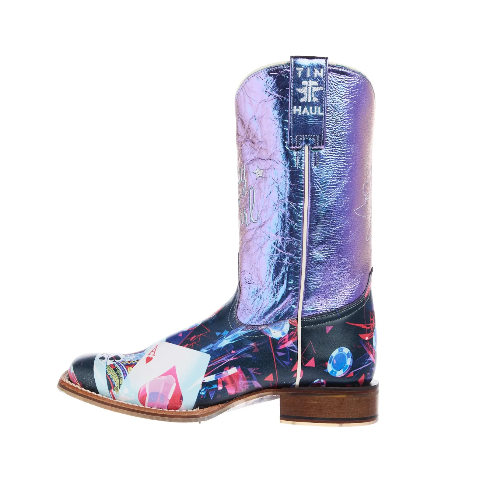 Tin Haul Womens Lady Luck Card Cowgirl Boot - Image 2