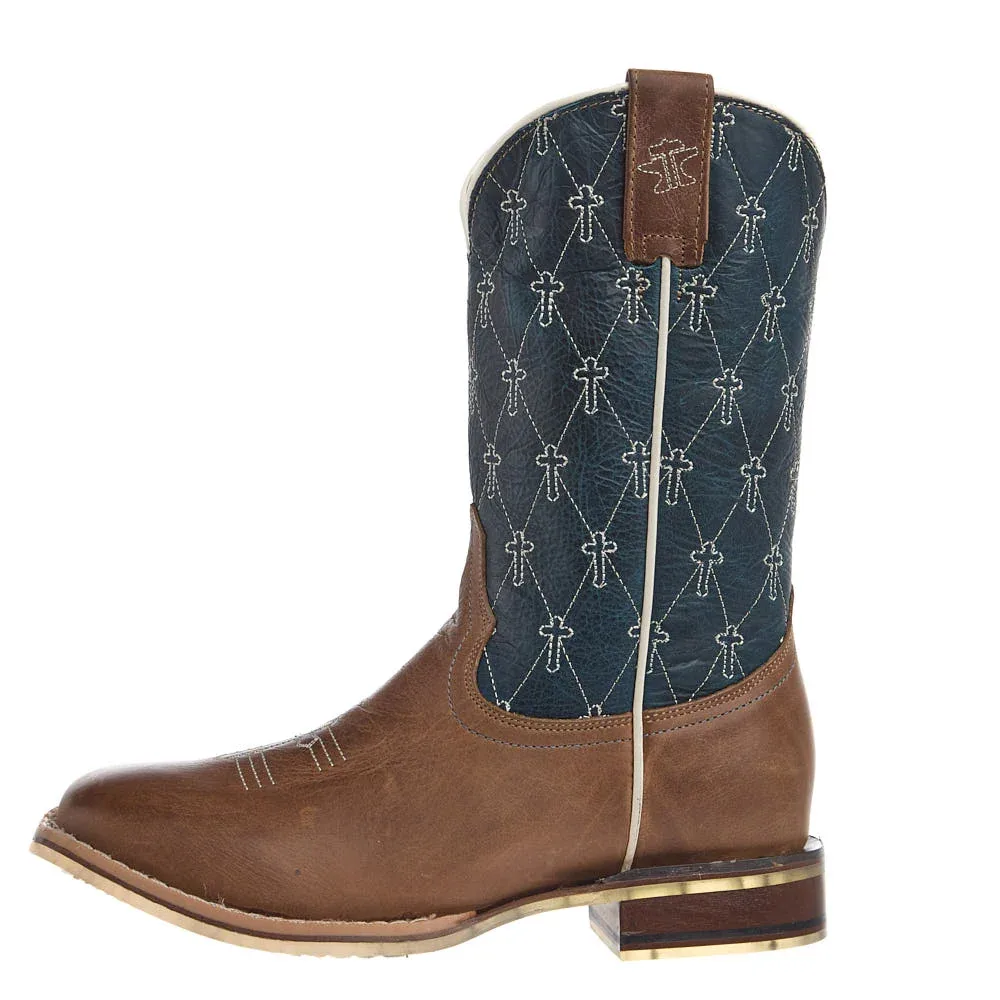 Tin Haul Youth Criss Cross Cross Brown Square Toe Just Believe Sole Boot - Image 2