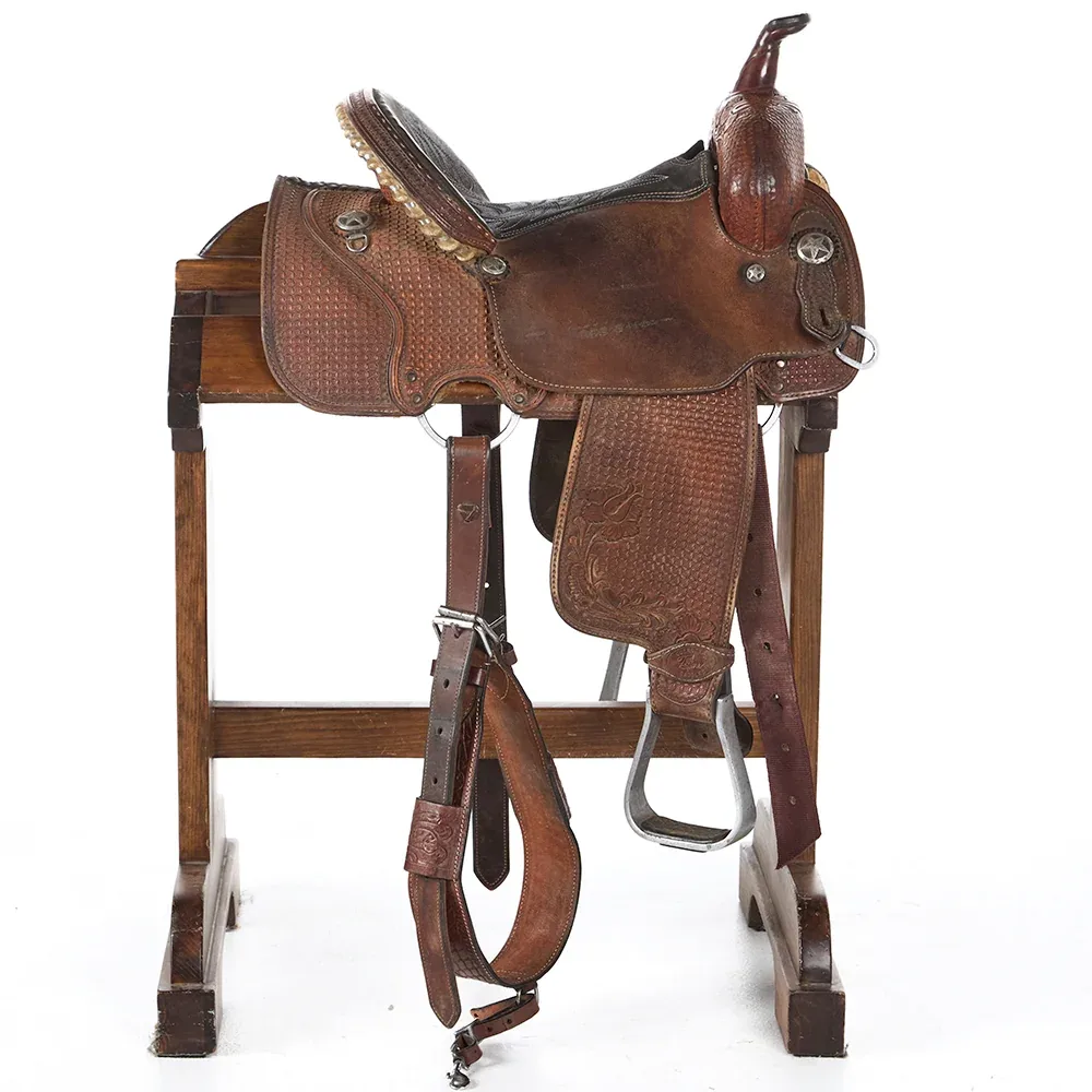 Tod Slone Used 14in Geo Star Barrel Saddle - Image 2