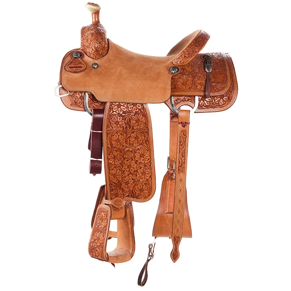 Tomahawk 7/8 Breed Floral Hard Seat Natural MTM Team Roper - Image 2