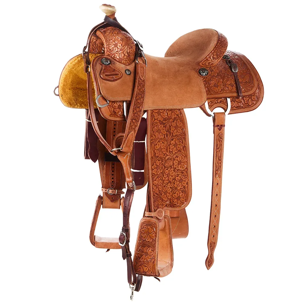 Tomahawk 7/8 Breed Floral Hard Seat Natural MTM Team Roper