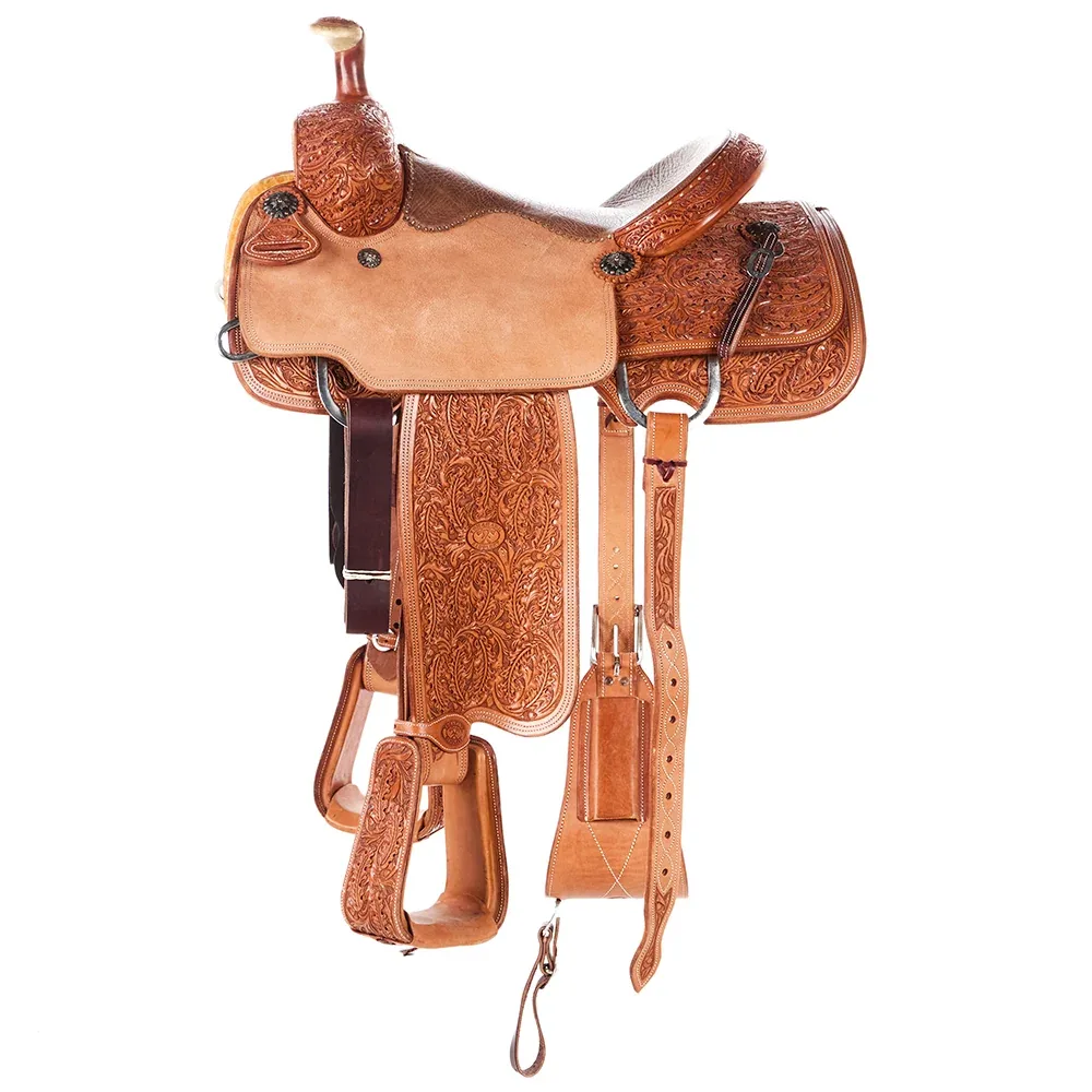 Tomahawk 7/8 Breed Floral with Smooth Seat Natural MTM Team Roper - Image 2