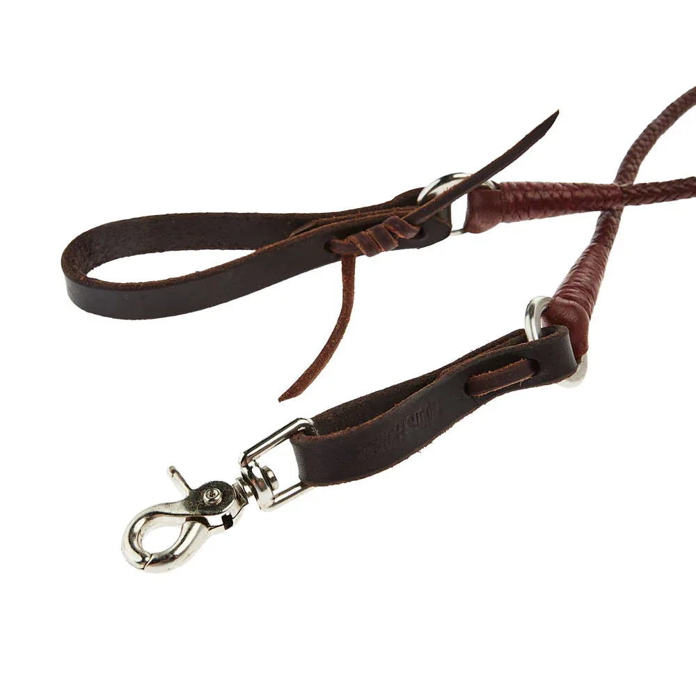 Tomahawk Leather Round Braid Rope Rein with Ring - Image 2