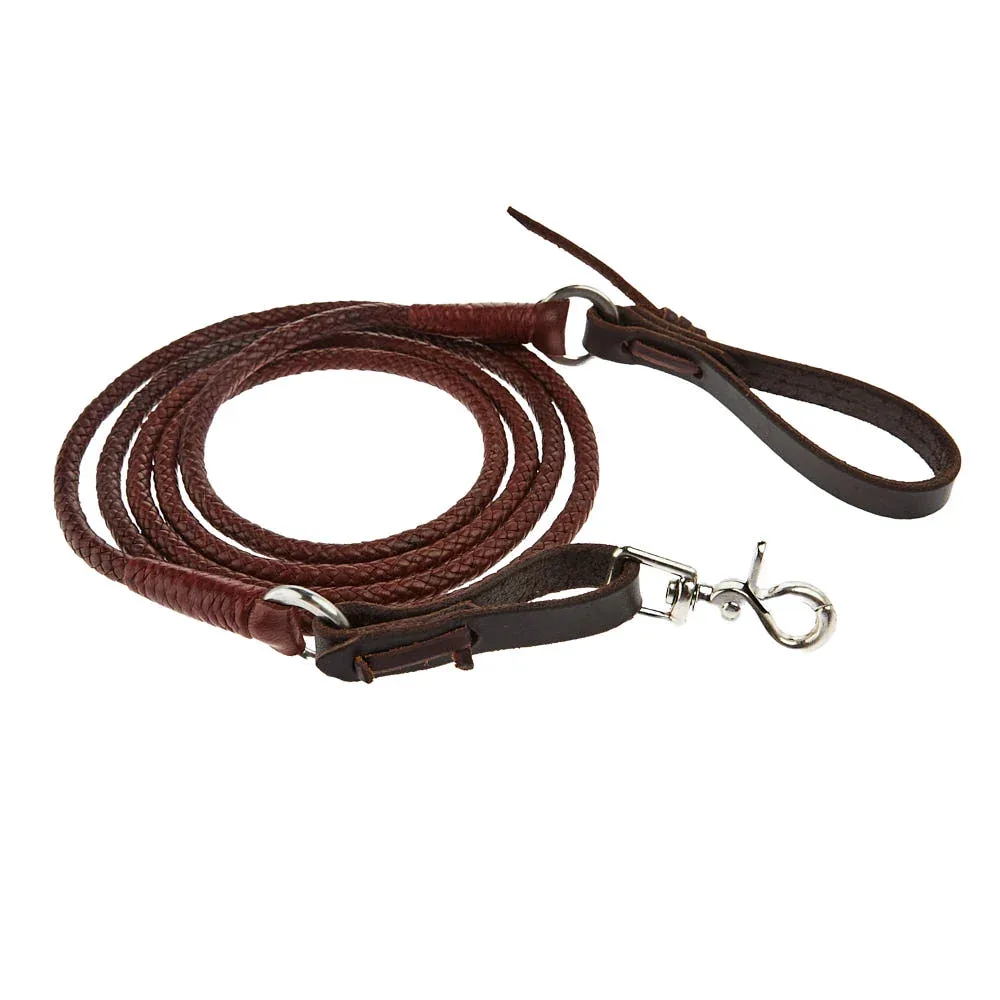 Tomahawk Leather Round Braid Rope Rein with Ring
