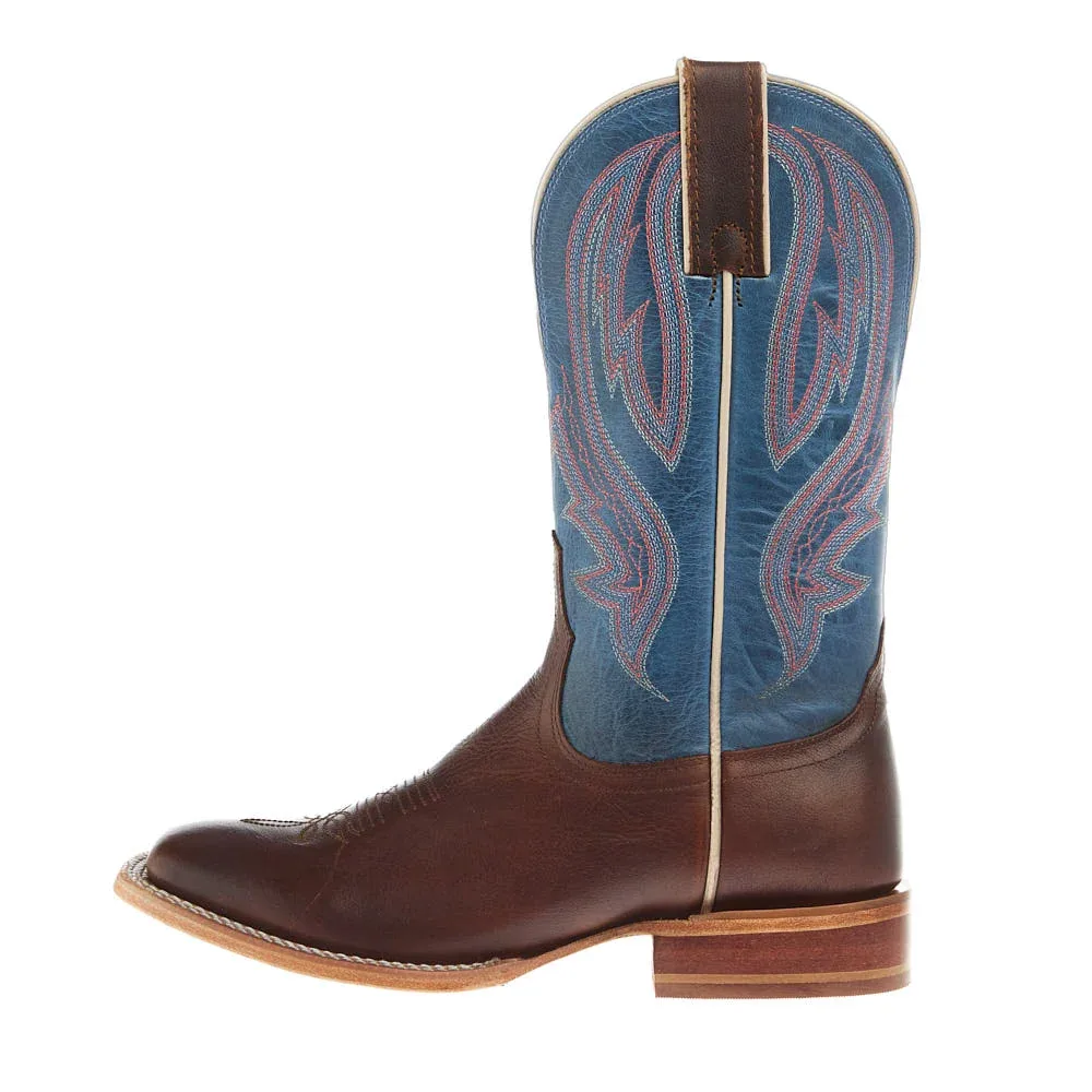 Tony Lama Womens Brown Cowhide 11In Blue Cowhide Top Boot - Image 2