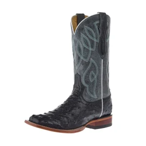 Tony Lama Women's Cheyenne Grey Ostrich Vamp 11in. Blue Goat Top