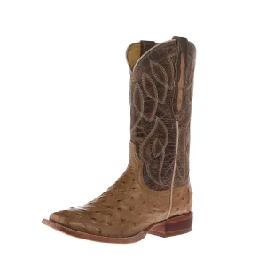 Tony Lama Women's Cheyenne Tan Ostrich Vamp 11in. Taupe Goat Top