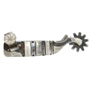 Tooley Bits Spurs Buckles 1in Band Silver Bar Mount 10pt Rowel Spur