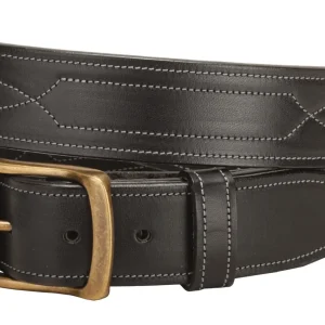 Tory Leather 1 1/2" Belt with Repeated Stitch Pattern