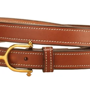Tory Leather ¾" Brass Spur Buckle Belt