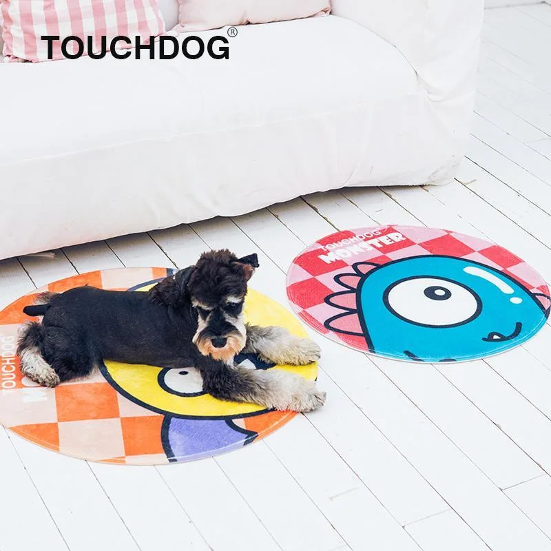 Touchdog Cartoon Up-for-Crabs Monster Rounded Cat and Dog Mat - Image 2