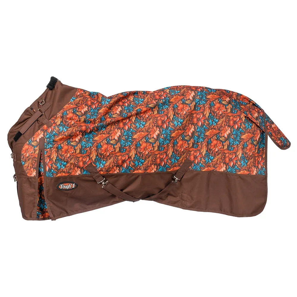 Tough 1 1200D Hand Carved Teal Winter Turnout Snuggit Horse Blanket - Image 2