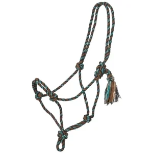 Tough 1 Brown Black Teal Cream Mecate Rope Halter