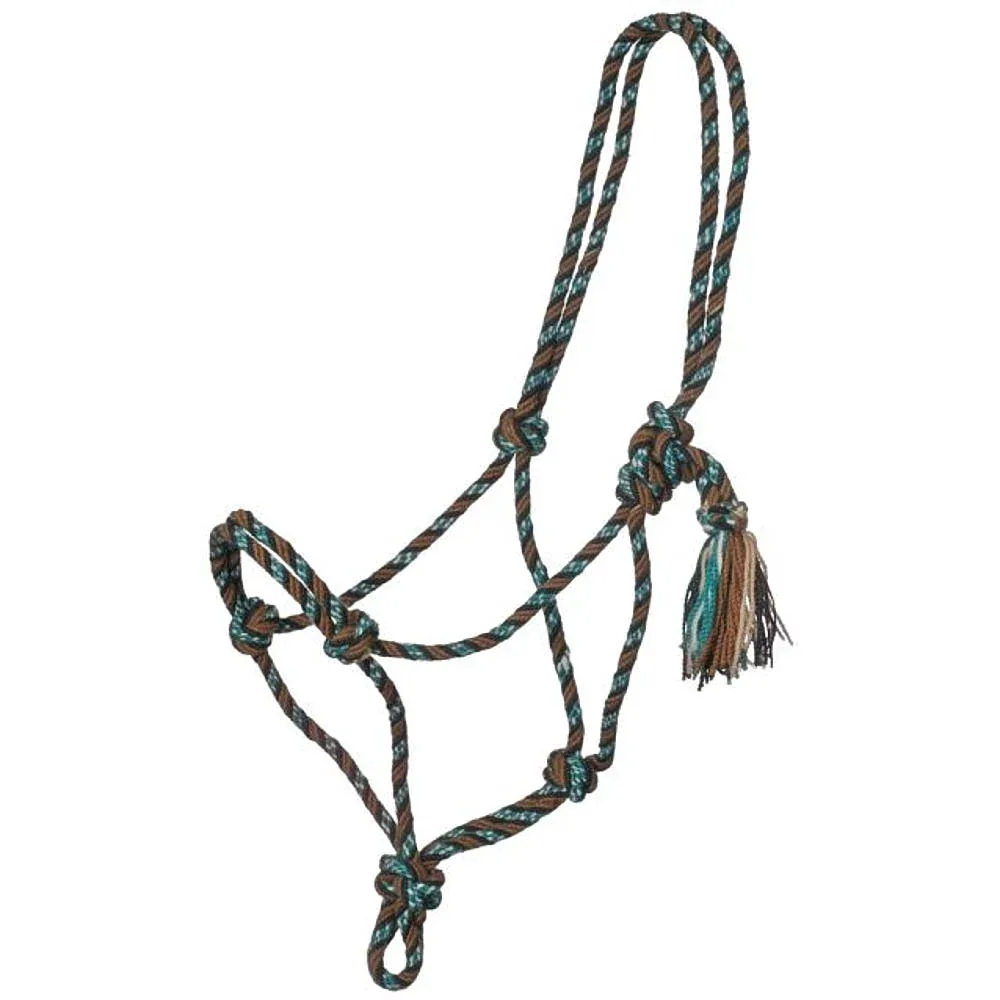 Tough 1 Brown Black Teal Cream Mecate Rope Halter
