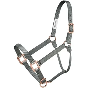 Tough 1 Nylon Halter with Rose Gold Hardware and Lead Rope