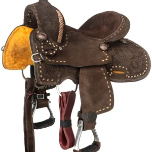 Tough 1 Royal King 12in Brisby Roughtout Youth Barrel Saddle