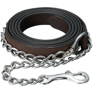 Tough 1 Silver Royal Leather Show Lead with Chain