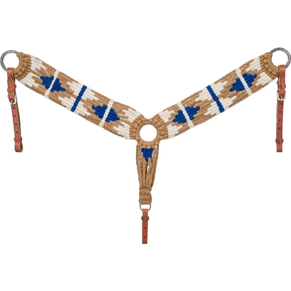 Tough 1 Tan Royal Blue Cream Wool Breast Collar