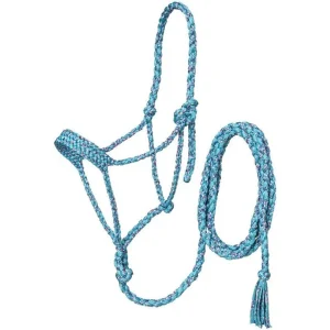 Tough 1 Teal Funfetti Mule Tape Halter with 10ft Lead Rope