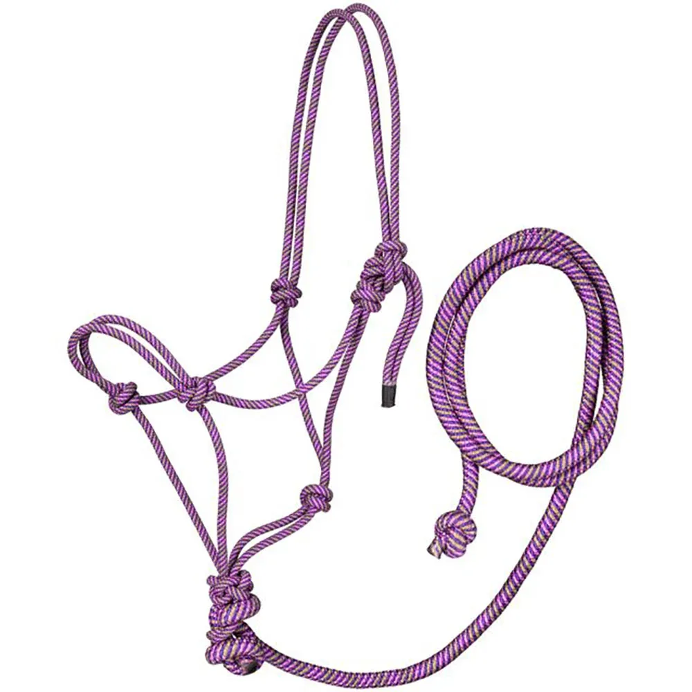 Tough 1 Tri-Colored Rope Halter with Lead Rope