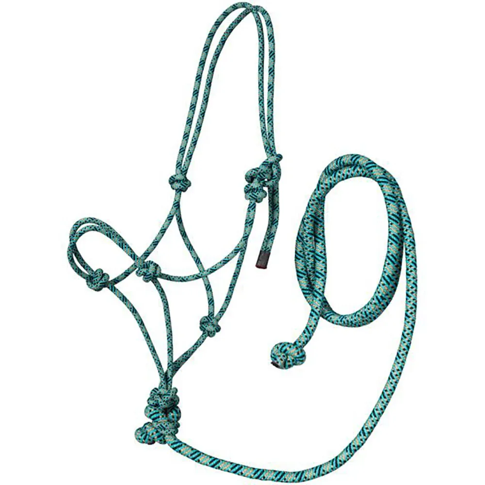 Tough 1 Tri-Colored Rope Halter with Lead Rope - Image 2