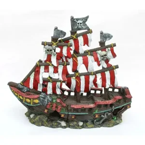 Transform Your Aquarium with Penn Plax Striped Pirate Shipwreck Aquarium Decor