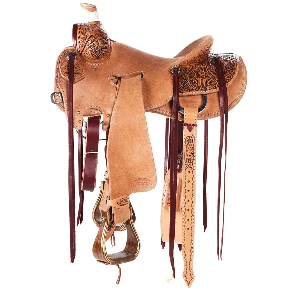 Trent Ward 1/2 Breed Antique Poinsettia Seat Rig Tucson Ranch Roper - Image 2