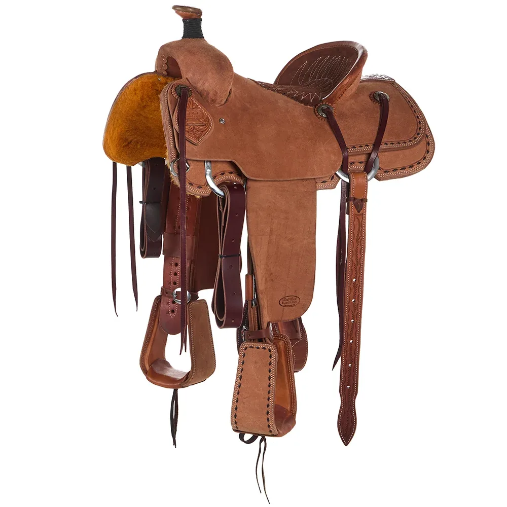 Trent Ward 14.5in Roughout with Buckstich and Quilted Bicycle Seat Arizona Team Roper