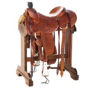 Trent Ward Used 14in 3/4 Breed Floral Cowhorse Saddle