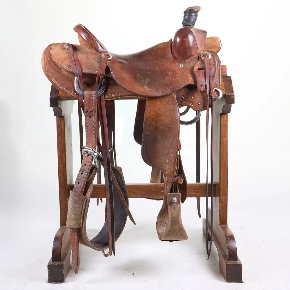 Trent Ward Used 15.5in Roughout Ranch Roper with Latigo Strings - Image 2
