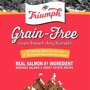 Triumph Free Spirit Grain-Free Oven Baked Deboned Salmon Dog Biscuits - 12 oz - Case of 6
