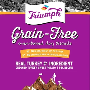 Triumph Free Spirit Grain-Free Oven Baked Deboned Turkey Dog Biscuits - 12 oz - Case of 6