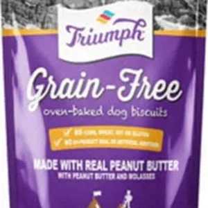 Triumph Free Spirit Grain-Free Peanut Butter and Molasses Dog Biscuits - 12 oz - Case of 6