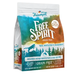 Triumph Grain Free Free Spirit Deboned Ocean Whitefish & Egg (6 per bale) Dry Cat Food - 3 lb Bag