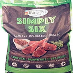 Triumph Simply Six Lamb Meal, Brown Rice & Pea Dry Dog Food - 28 lb Bag