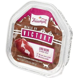 Triumph Victory Wet Cup Liver Wet Cat Food - 3.5 oz - Case of 15