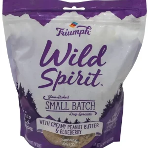 Triumph Wild Spirit Wheat-Free Peanut Butter & Blueberry Dog Biscuits - 16 oz - Case of 6
