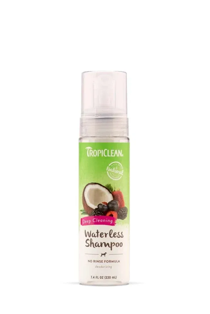 TropiClean Deep Cleaning Waterless Pet Shampoo for Dogs 7.4 fl oz