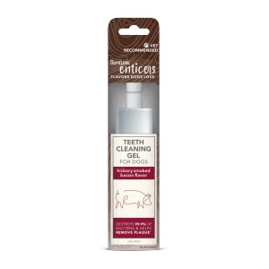 TropiClean Enticers Teeth Cleaning Gel for Dogs Hickory Smoked Bacon, 2 oz
