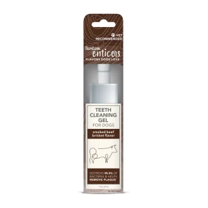 TropiClean Enticers Teeth Cleaning Gel for Dogs Smoked Beef Brisket 2 oz