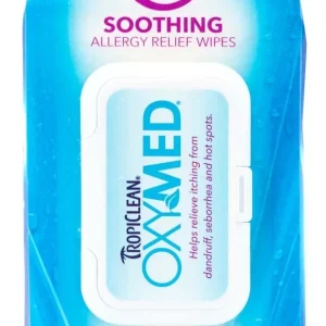 TropiClean OxyMed Soothing Allergy Relief Wipes, 50-Count