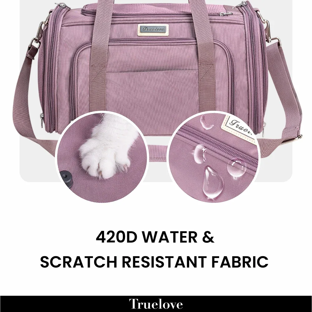 Truelove 3 Side Expandable Duffle Carrier for Dogs and Cats (Wistful Mauve) - Image 2