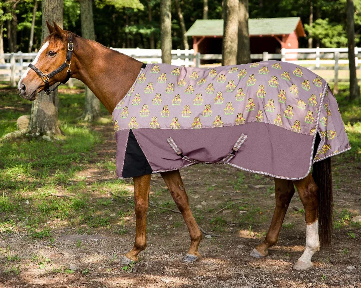TuffRider Bonum 1200D Medium Weight Standard Neck Giraffe Print Turnout Blanket - Image 2