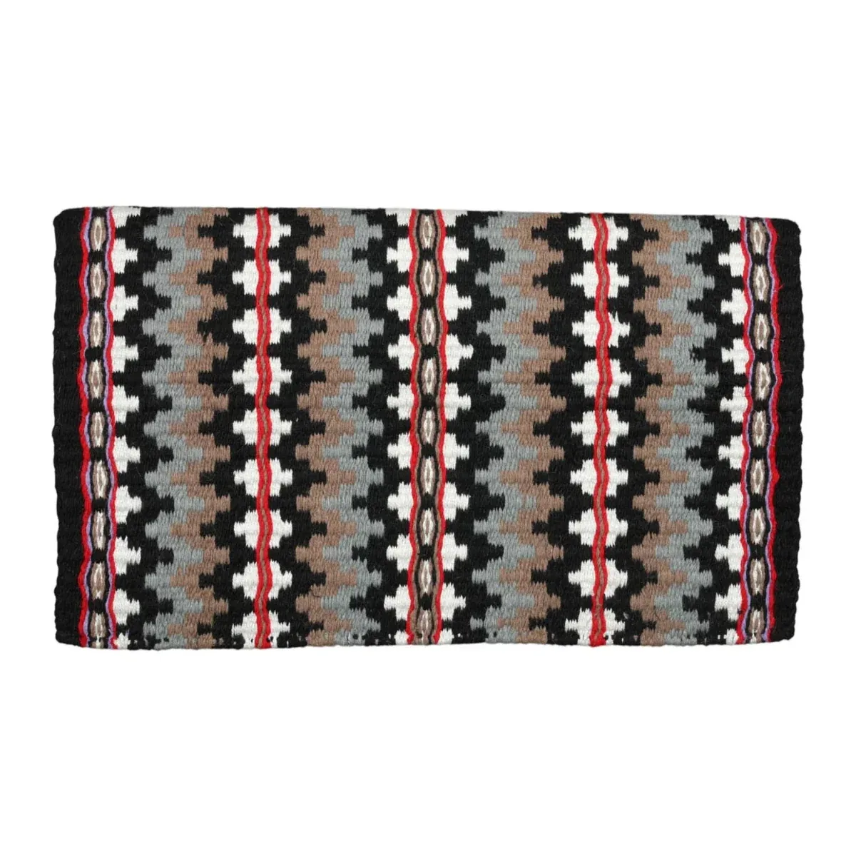 TuffRider Choctaw Double Weave Saddle Blanket-Black/White/Red-34 x 40 in - Image 2