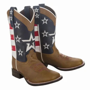 TuffRider Kids American Flag Cowboy Western Boots