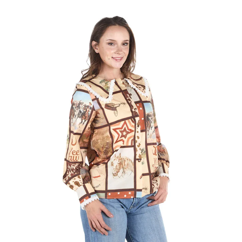 Turquoise Haven Women's Brown Square Top - Image 2