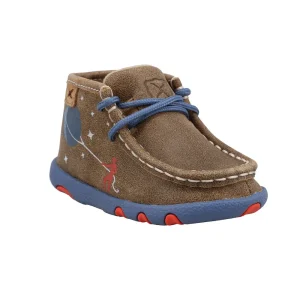 Twisted X Infant's Bomber Dusty Blue & Red Chukka Driving Moc