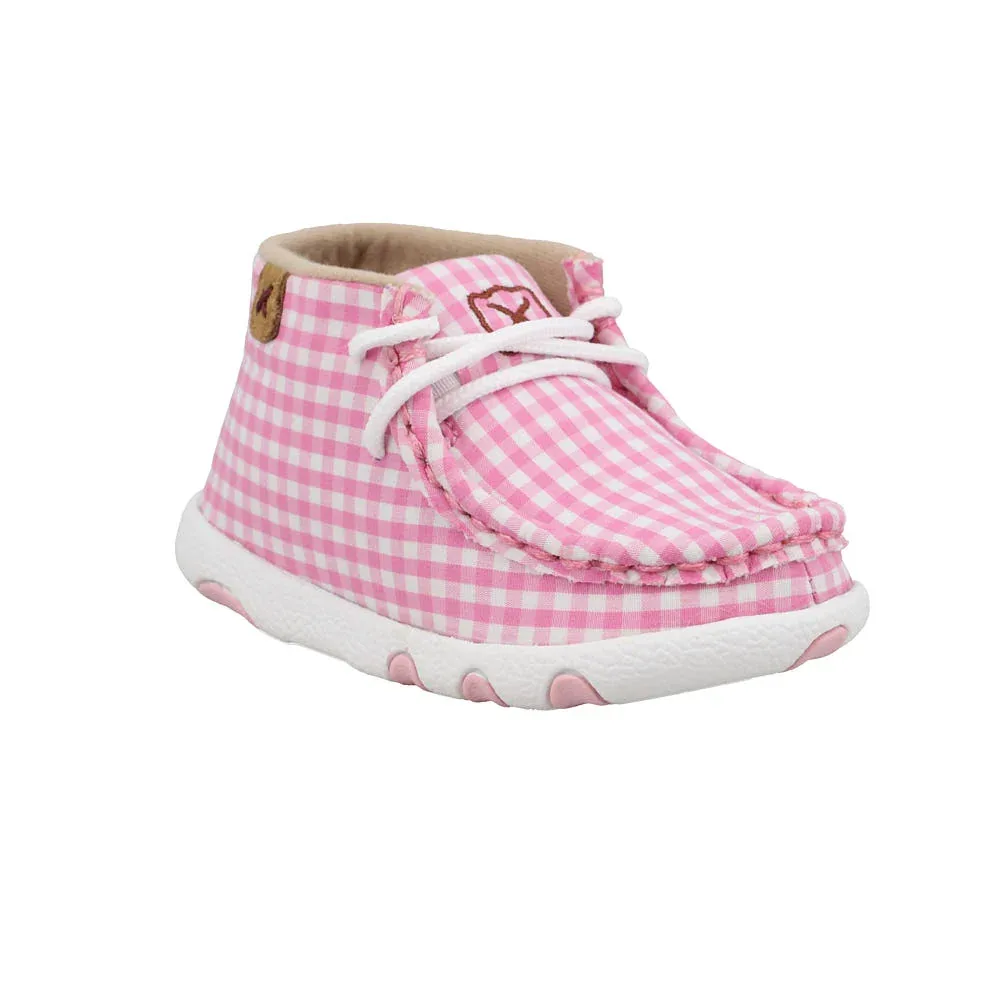 Twisted X Infant's Pink and White Chukka Driving Moc