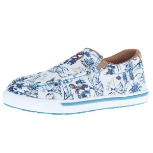 Twisted X Kids Hooey Slip On Loper Ivory and Turquoise Casual Shoe
